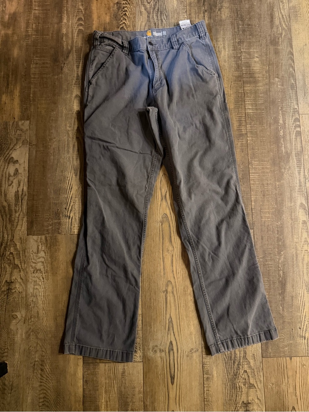 Carhartt Relaxed Straight Rigby Dungaree Work Pants Mens 33x34 Gray Utility
